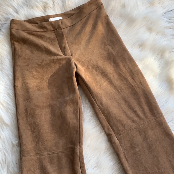 H&M faux suede tan flare pant - Picture 3 of 9